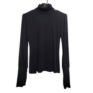 Attention Black Long Sleeve Cinched Turtleneck Top Size XS